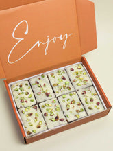 Load image into Gallery viewer, Postal-Box-8-Portion-vegan-Brownie-Pistachio-Center-Cover-With-White-Chocolate
